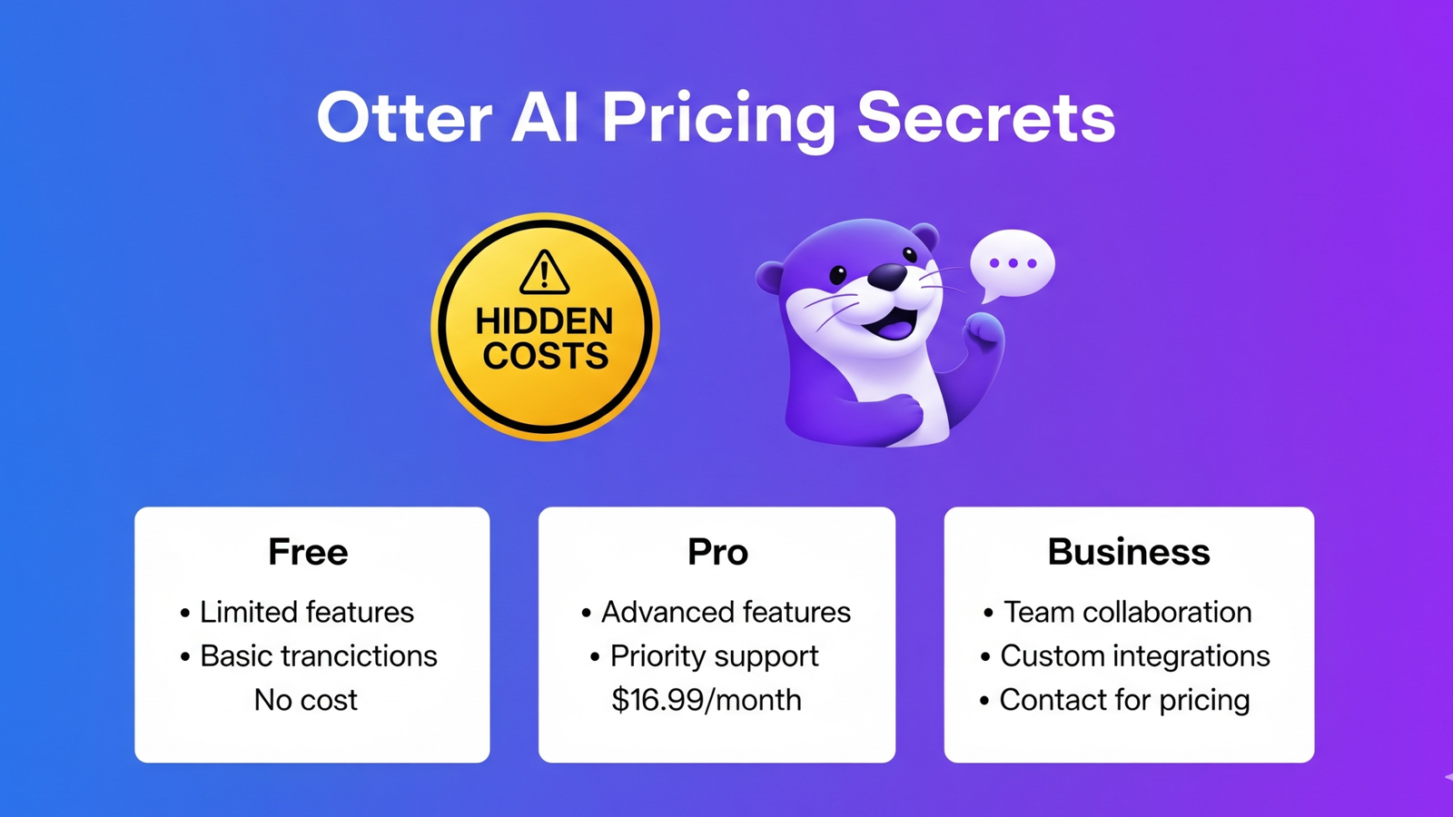 Otter AI Pricing 2025: Free vs Pro vs Business Plans
